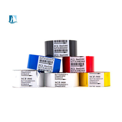 ブラスレタープリンター 熱印紙使用 25mm100m SCF バッチ番号 ゴールドシルバー