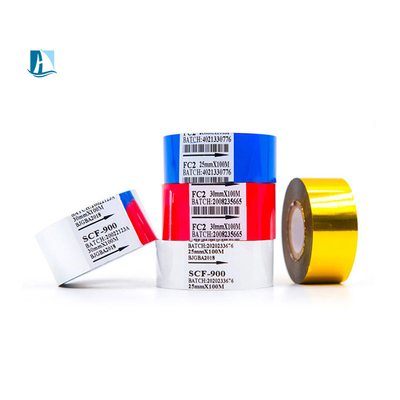 ブラスレタープリンター 熱印紙使用 25mm100m SCF バッチ番号 ゴールドシルバー