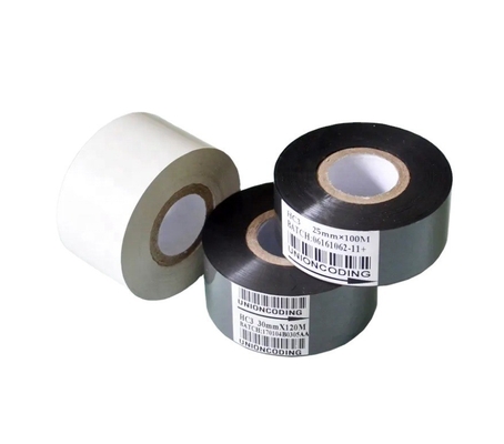 プリンターリボン 12mm 幅 30mm x 100m 黒いロール ホットスタンプコーダーに対応