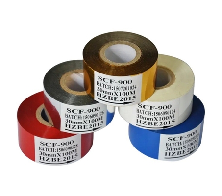 プリンターリボン 12mm 幅 30mm x 100m 黒いロール ホットスタンプコーダーに対応