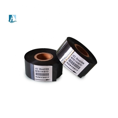 印刷生産日 25mm X 100m SCF900 ホットスタンプリボン用のブラックコードリボンロール