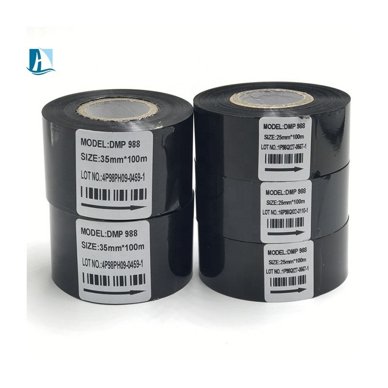 ホットスタンピングリボン 黒 25mm 幅 122m 長さ 日付コード用紙